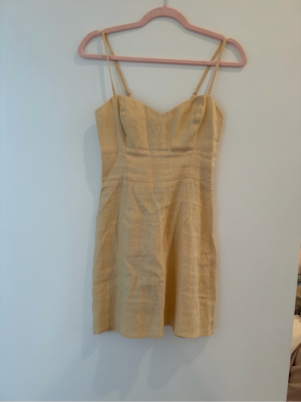 Reformation Roarke Linen Dress Yellow Size 2
